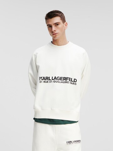 Sweat-shirt Karl Lagerfeld en blanc : devant