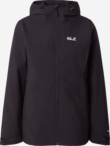 juoda JACK WOLFSKIN Laisvalaikio striukė 'MOONRISE 2': priekis