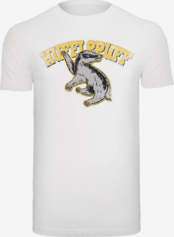 F4NT4STIC T-Shirt 'Harry Potter Hufflepuff Sport Emblem' in Weiß: predná strana