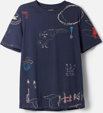 Desigual Тениска в синьо / морскосиньо / бледорозово / червено / бяло, Преглед на продукта