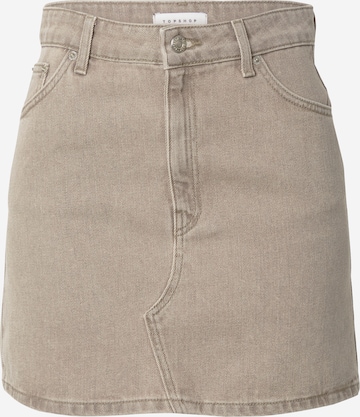 TOPSHOP Skirt in Beige: front