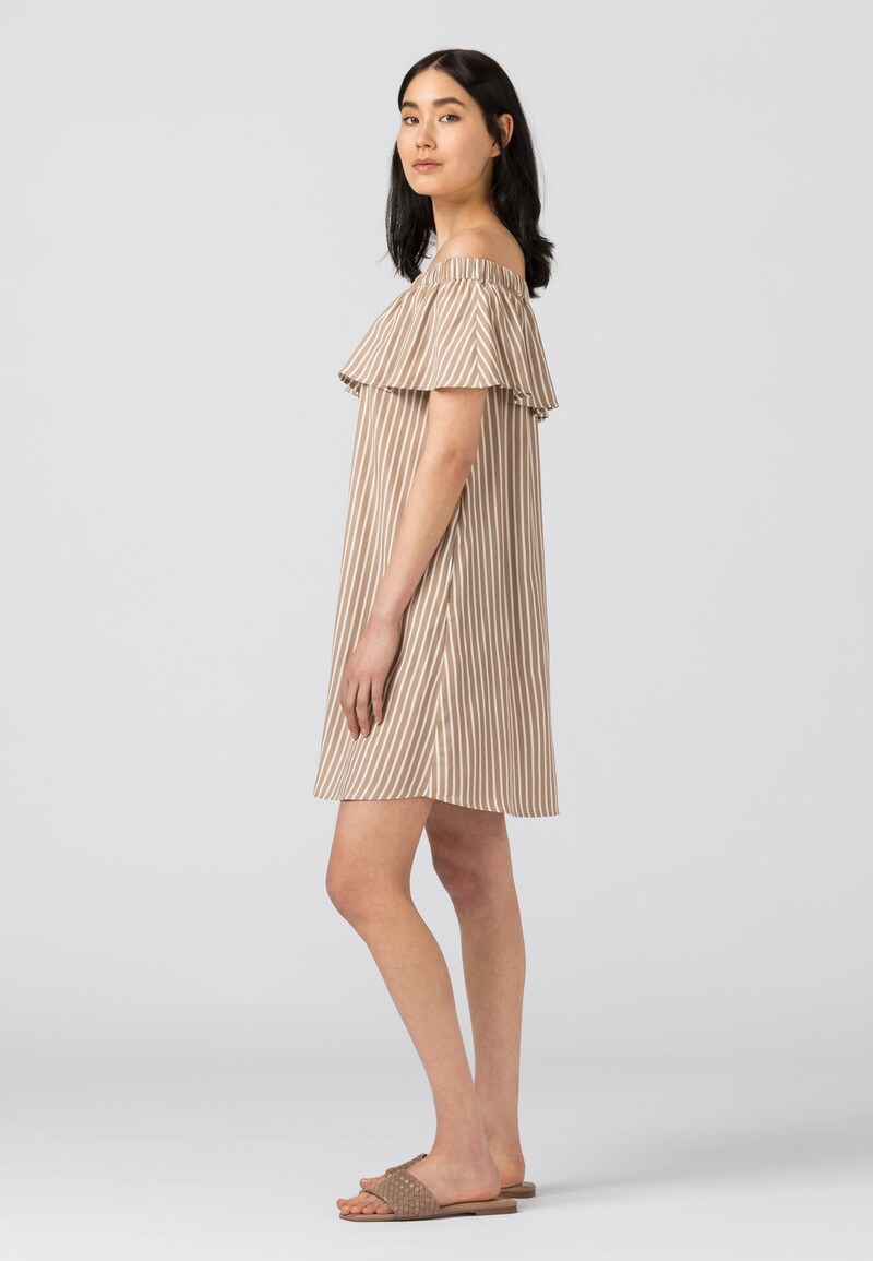 HALLHUBER Off-Shoulder-Kleid in beige / weiß | ABOUT YOU