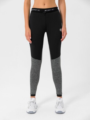 MOROTAI Skinny Sportbroek 'Naka' in Grijs: voorkant