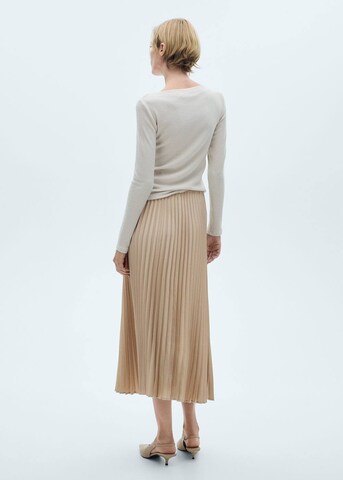 MANGO Skirt 'Plisado' in Beige