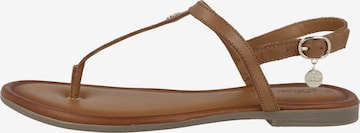 s.Oliver T-Bar Sandals in Brown: front
