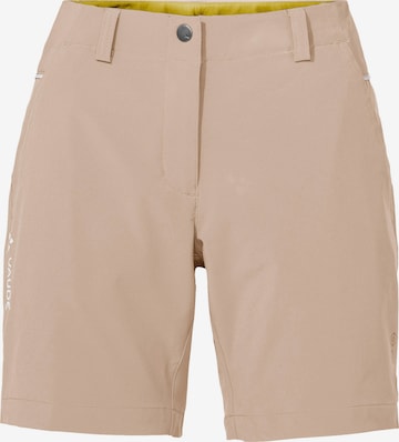 VAUDE Regular Workout Pants 'Skomer III' in Beige: front