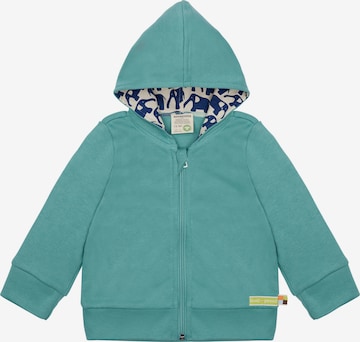 loud + proud Zip-Up Hoodie 'Interlock' in Green: front