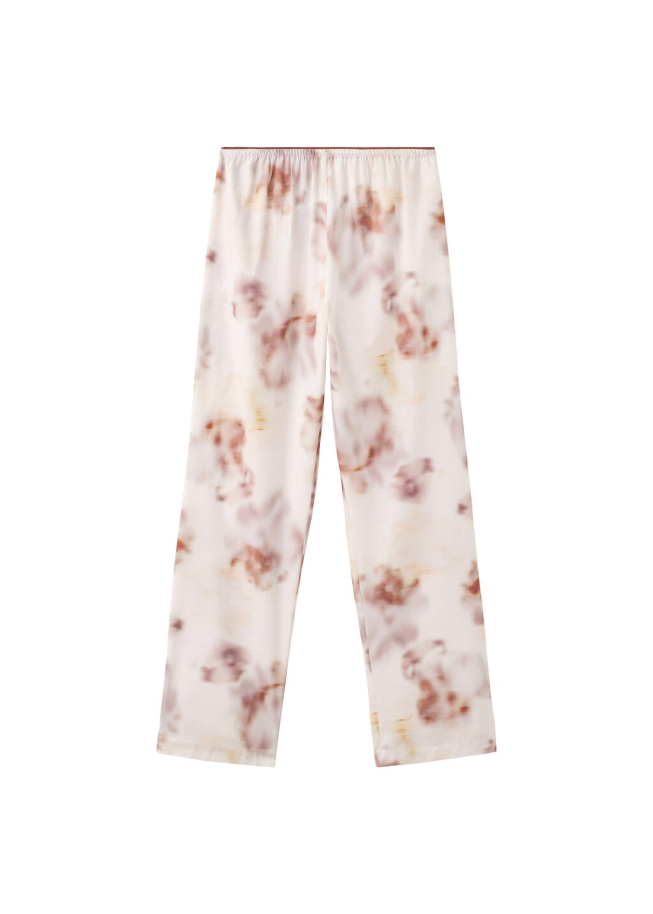 MANGO Pyjamahose 'Fluir' in Braun: Vorderseite