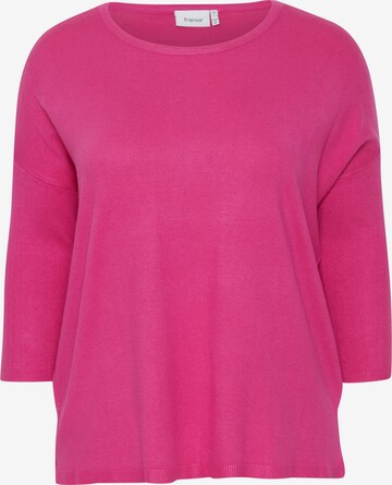Fransa Curve Sweater ' BLUME ' in Pink: front
