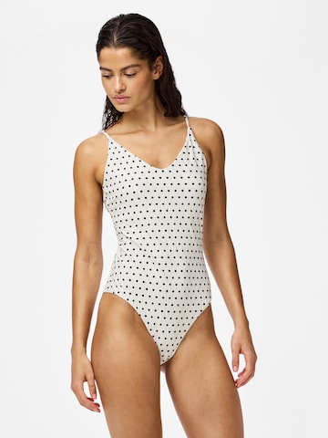 PIECES Triangel Badedragt 'PCBaomi' i hvid: forside