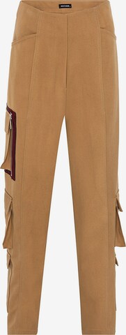NOCTURNE Tapered Cargo Pants in Brown: front