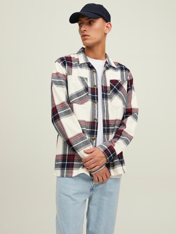 JACK & JONES Regular fit Риза 'Derek' в бяло: отпред