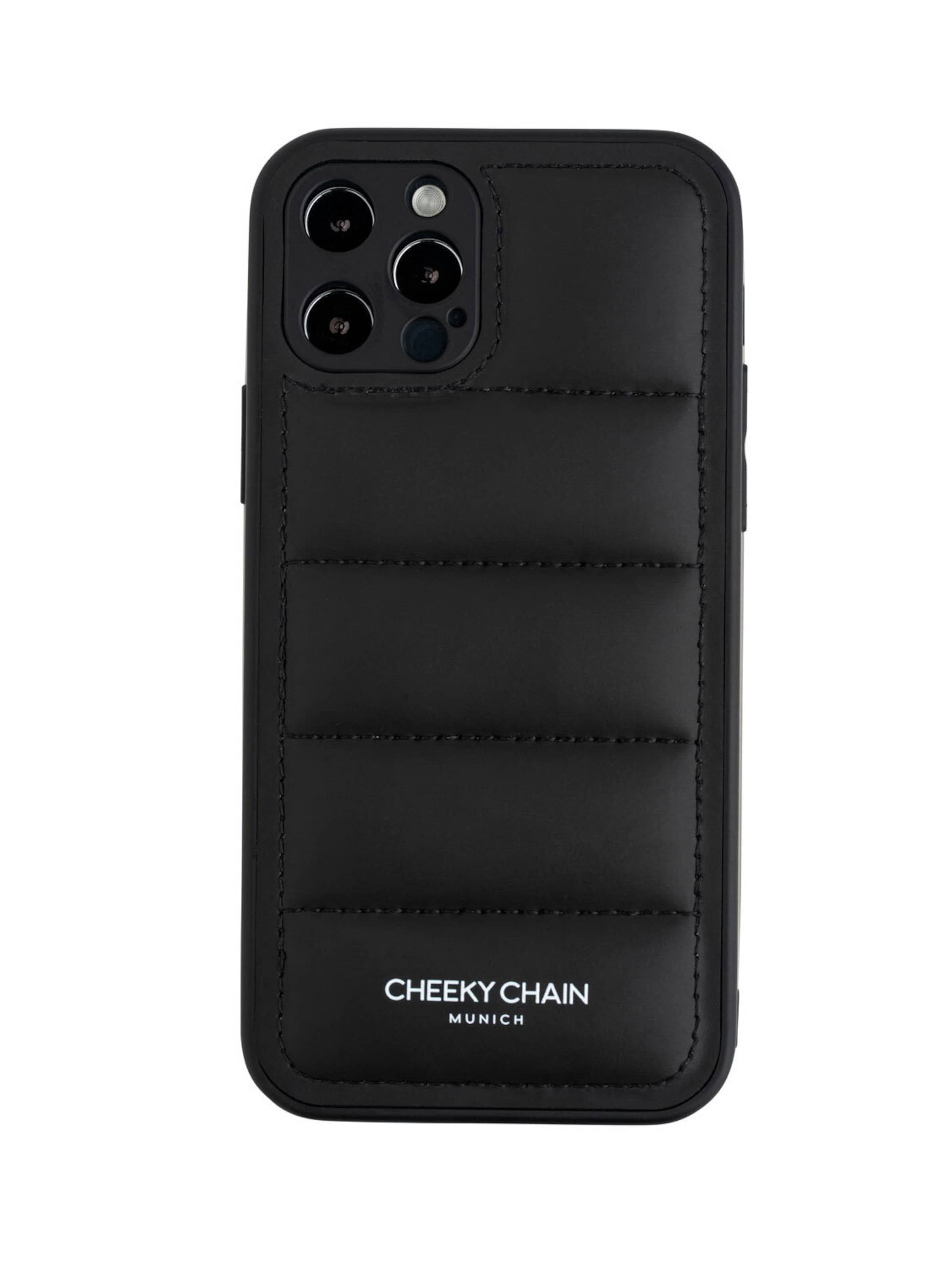 Cheeky Chain Munich Smartphonehülle 'iPhone 12 Pro' in Schwarz: Vorderseite