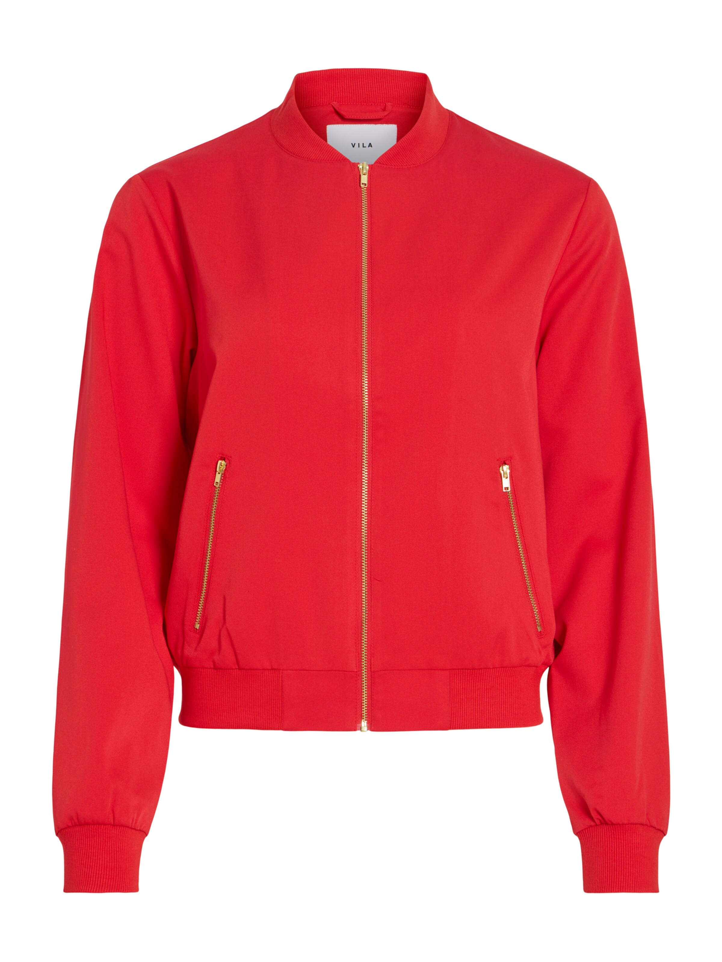 VILA Φθινοπωρινό και ανοιξιάτικο μπουφάν 'VIBUBBLE' σε κόκκινο: μπροστά