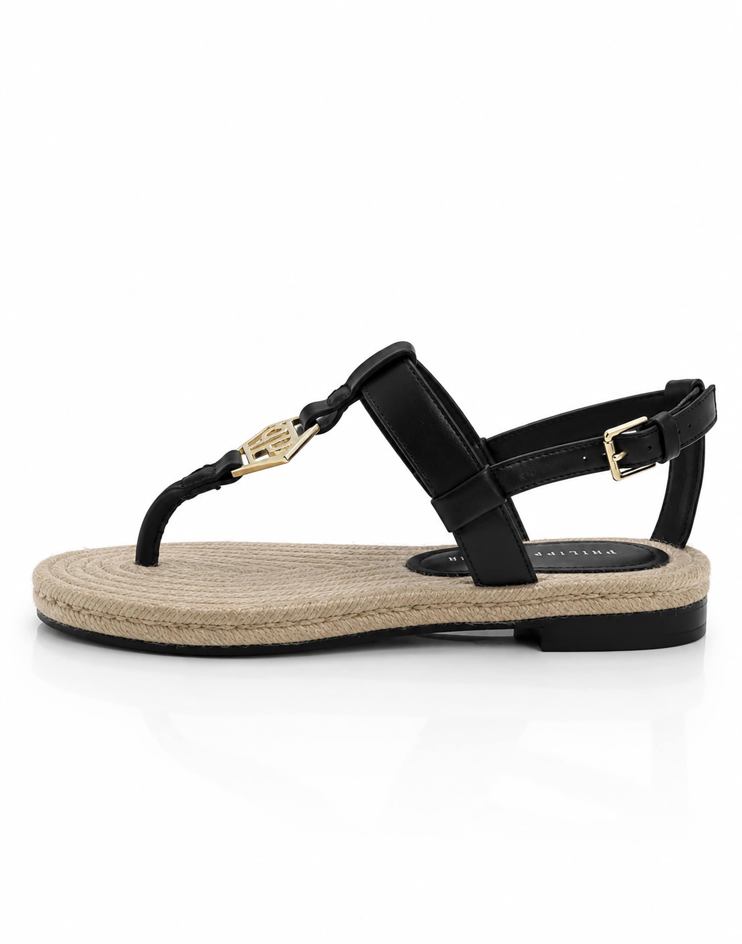 Sandalo di Philipp Plein in nero: frontale