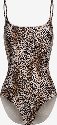cfab (formerly creamy fabrics) Badeanzug 'Square Neck Soft Sculpt Swimsuit' in Braun: Vorderseite