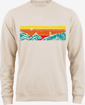 Cotton Prime Sweatshirt 'Let's Hiking' in Beige: voorkant