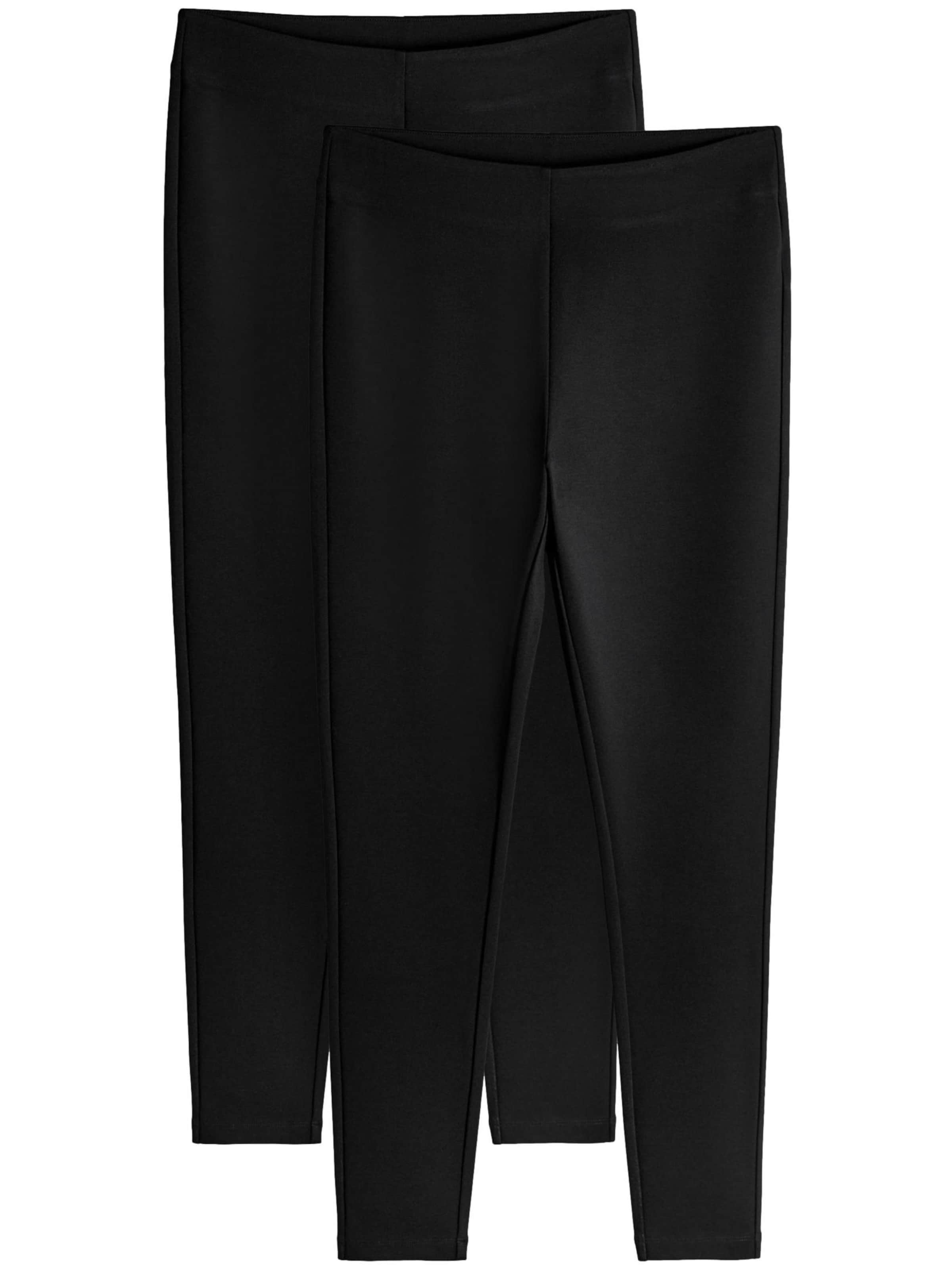 The Set Skinny Leggings 'Ponte' in Black: front