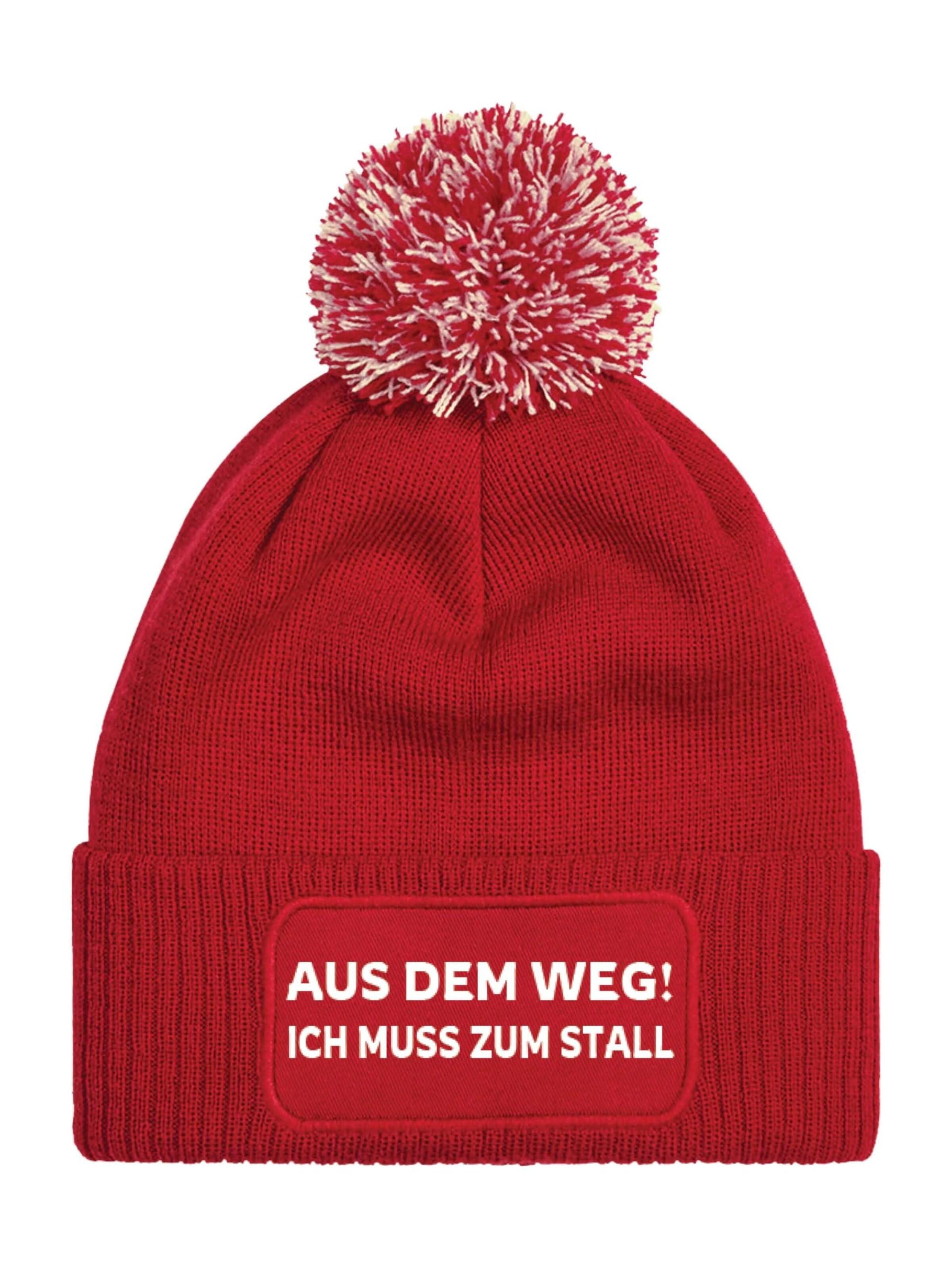 Youth Designz Mütze 'Muss zum Stall'‌‌‌ in Rot: Vorderseite