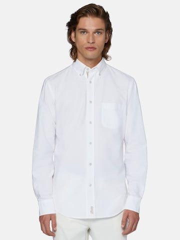 Coupe regular Chemise Boggi Milano en blanc : devant