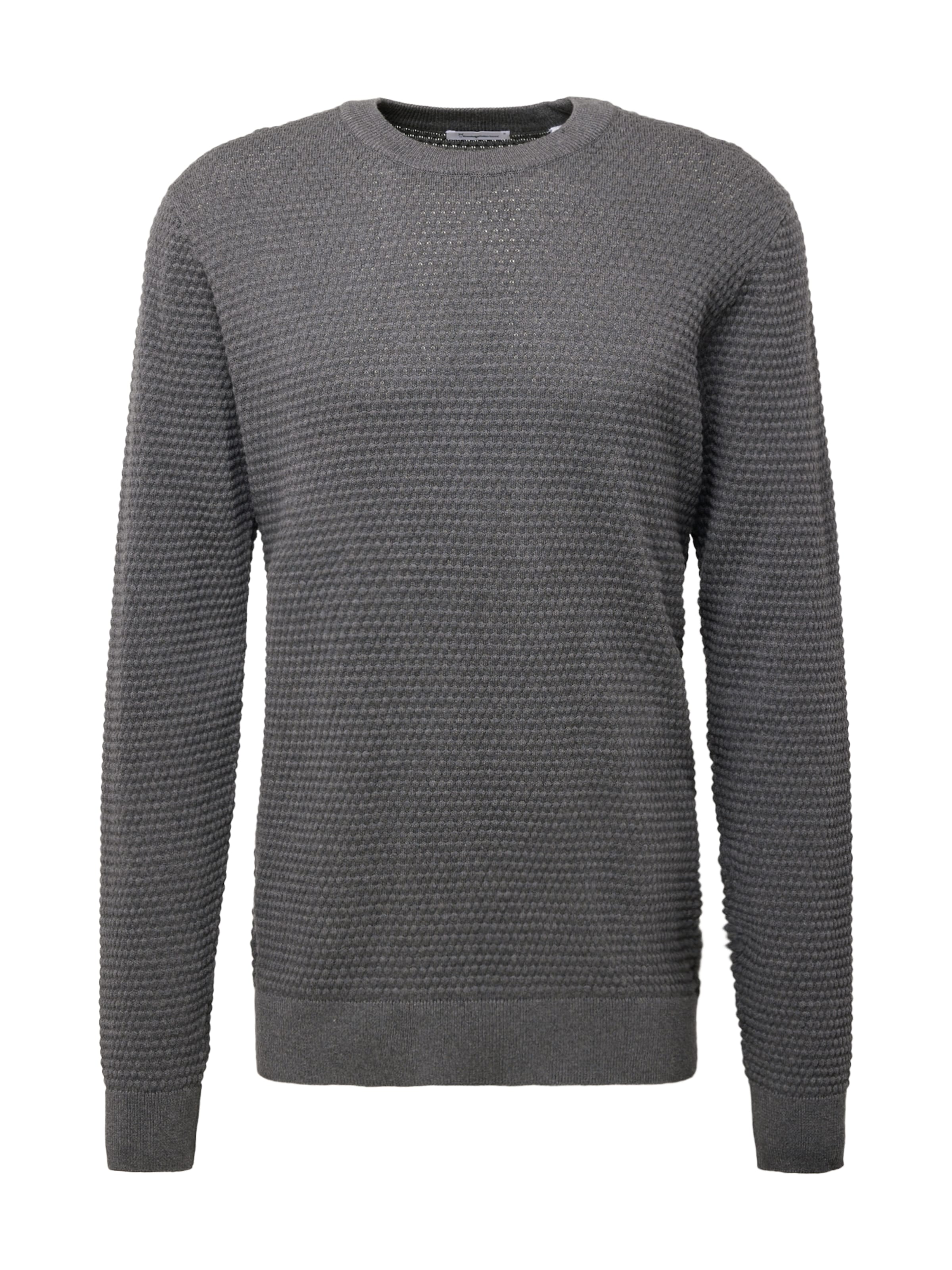 KnowledgeCotton Apparel Sweter 'Vagn' w kolorze szary: przód