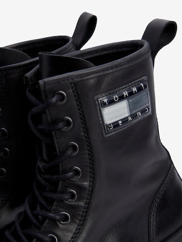 Tommy Jeans - Botines con cordones en negro