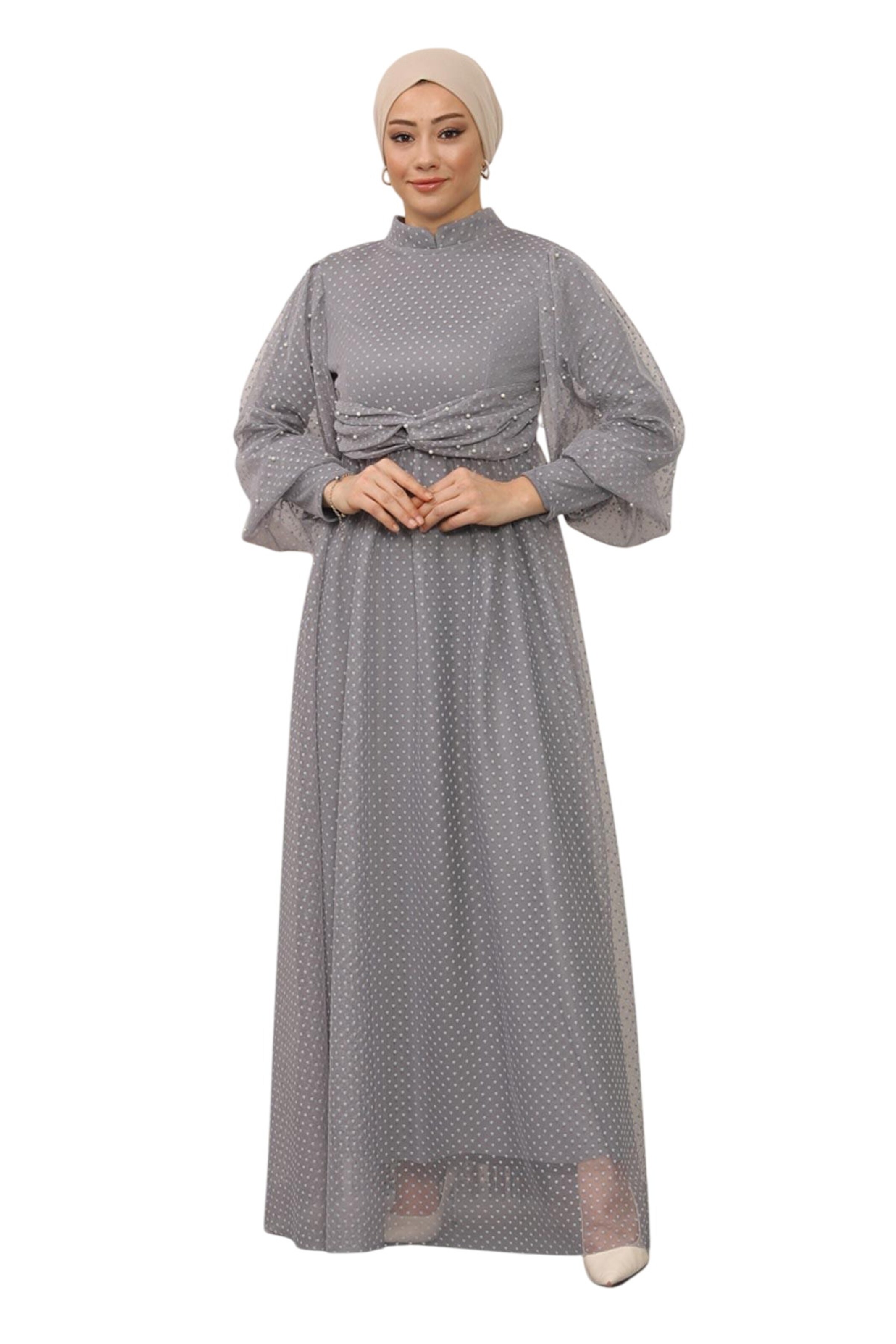 MODAMIHRAM Avondjurk in Grijs: voorkant