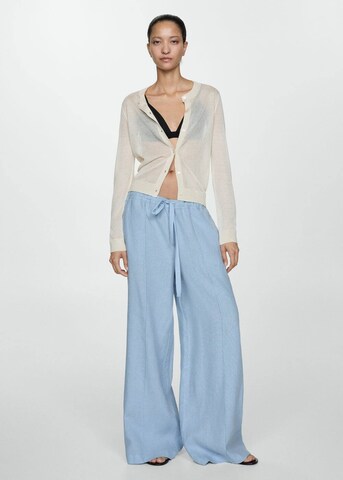 MANGO Wide leg Broek 'Begur' in Blauw