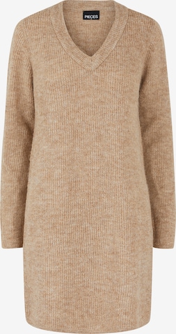 PIECES Knitted dress 'Ellen' in Brown: front