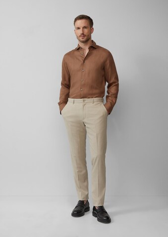 Coupe slim Pantalon à plis s.Oliver BLACK LABEL en beige
