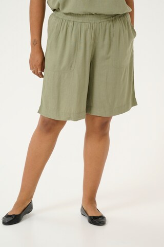Wide leg Pantaloni 'Mille' di KAFFE CURVE in verde: frontale