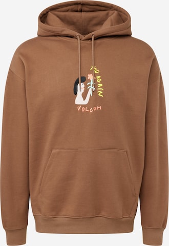 Volcom - Sweatshirt 'ARTHUR' em castanho: frente