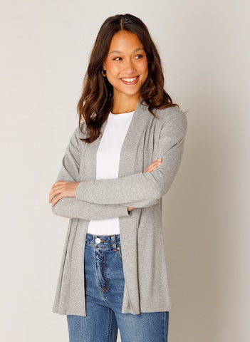 BASE LEVEL Knit Cardigan in Grey: front