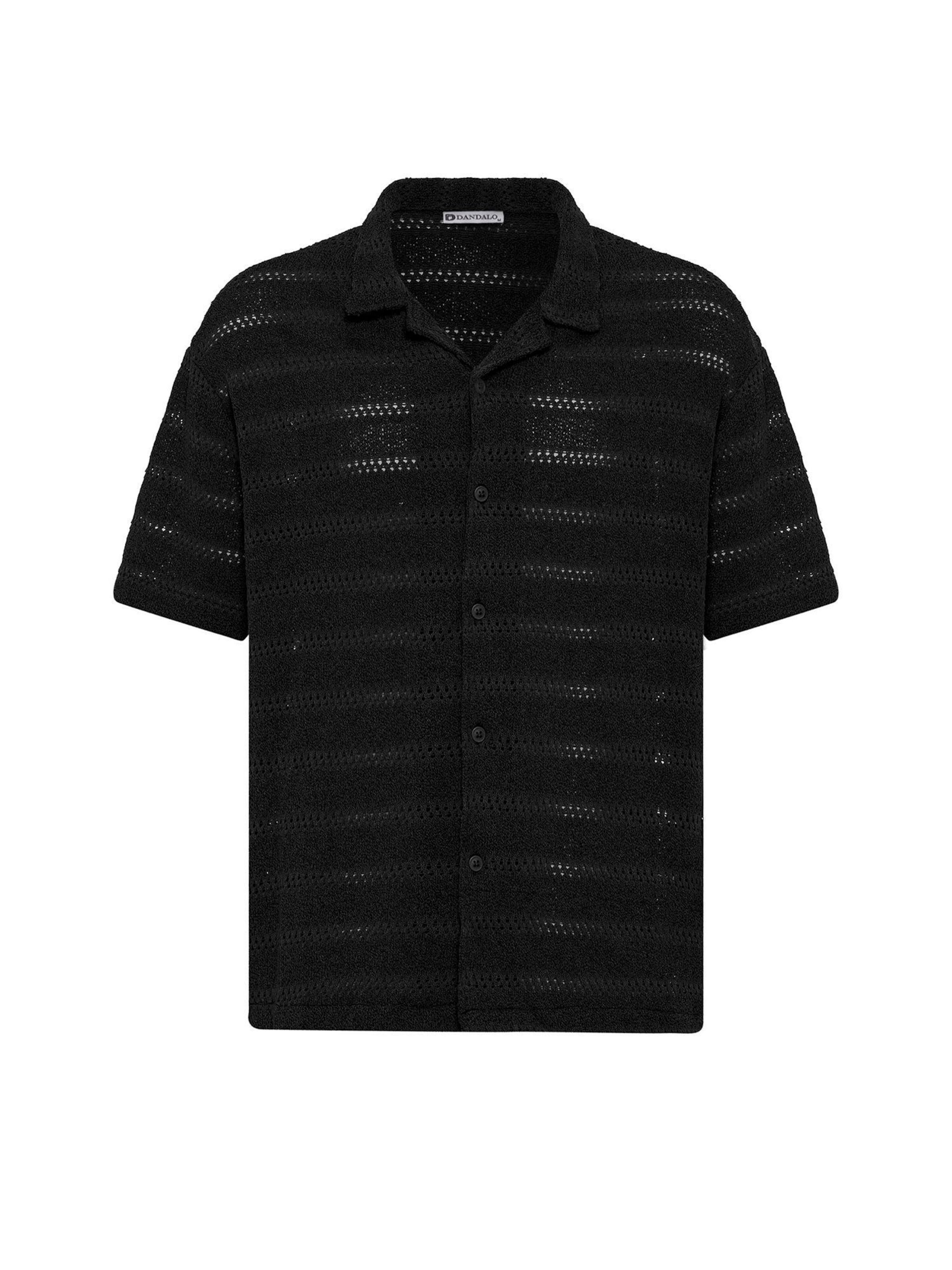 Dandalo Comfort Fit Hemd in Schwarz: Vorderseite