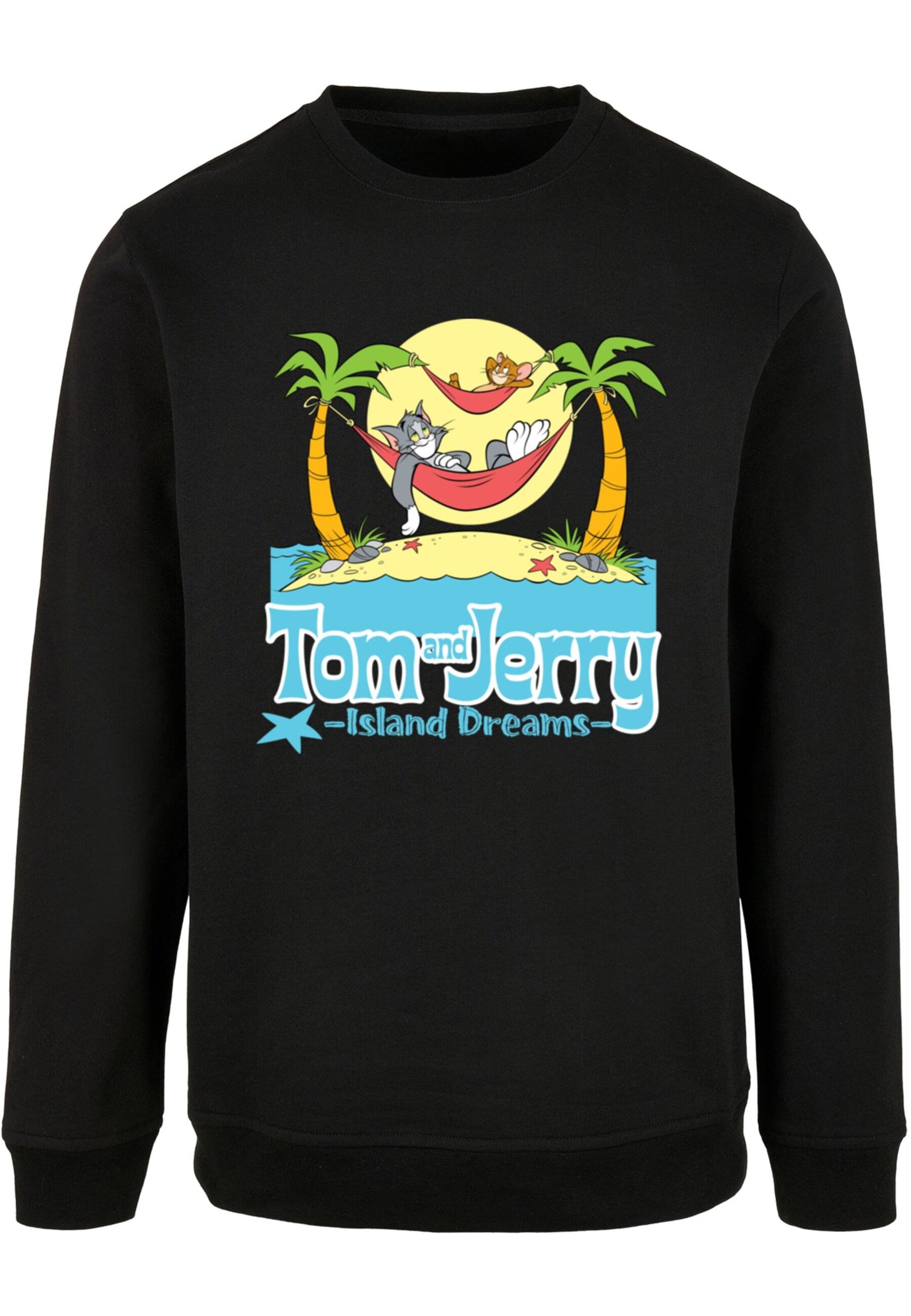 ABSOLUTE CULT Sweatshirt 'Tom And Jerry - Hammock Dreams' in Black: front