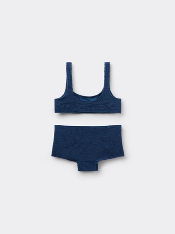 CALZEDONIA Bralette Bikini 'Crinkle Waves' in Blue