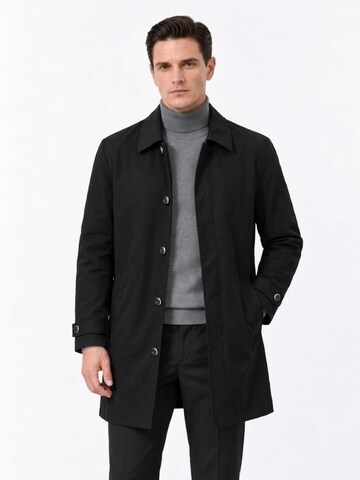 ALLTHEMEN Between-Seasons Coat 'Nebel' in Black