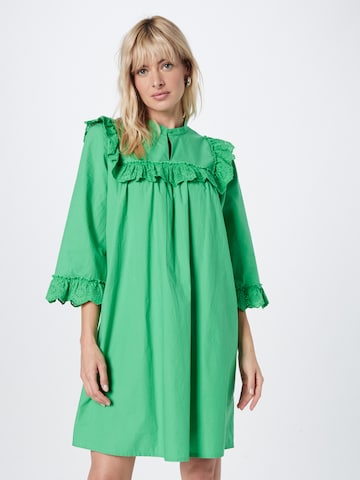 ICHI Shirt Dress in Green: front