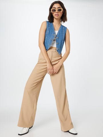 Nasty Gal Wide leg Bandplooibroek in Beige