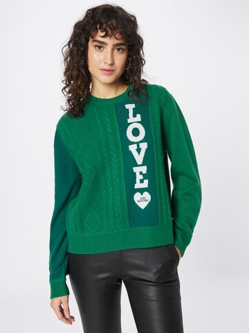 Love Moschino Pulover 'MAGLIA' | zelena barva: sprednja stran