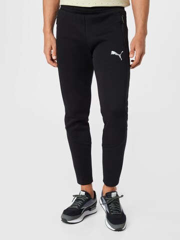 PUMA Tapered Workout Pants 'Evostripe' in Black: front