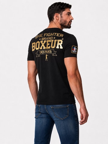 Boxeur des Rues - Camiseta 'Herren T-Shirt Slim Fit Boxeur des Rues, Schwarz, Goldenes Logo, Premium-Baumwolle' en negro