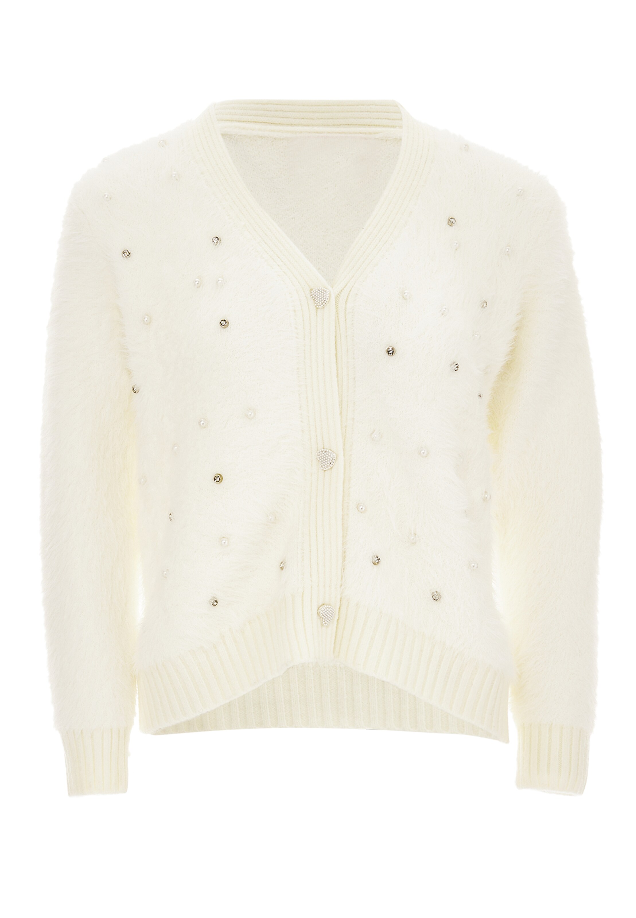 swirly Neuletakki värissä valkoinen: etupuoli