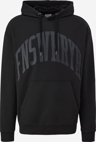 QS Sweatshirt in Zwart: voorkant