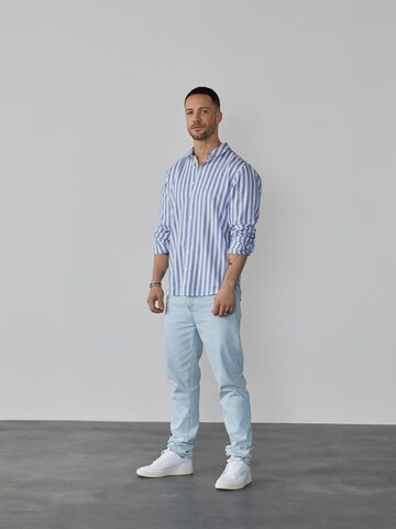 DAN FOX APPAREL Regular fit Overhemd 'Baran' in Blauw