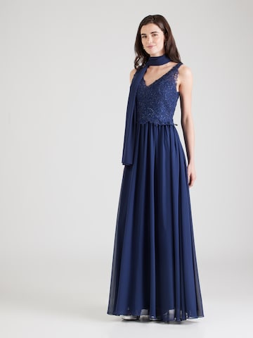 Robe de soirée mascara en bleu