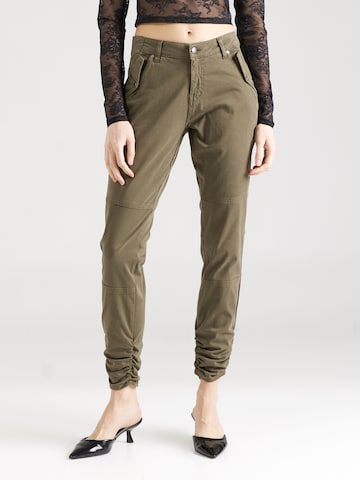 PULZ Jeans - Slimfit Pantalón 'FAYLINN' en marrón: frente