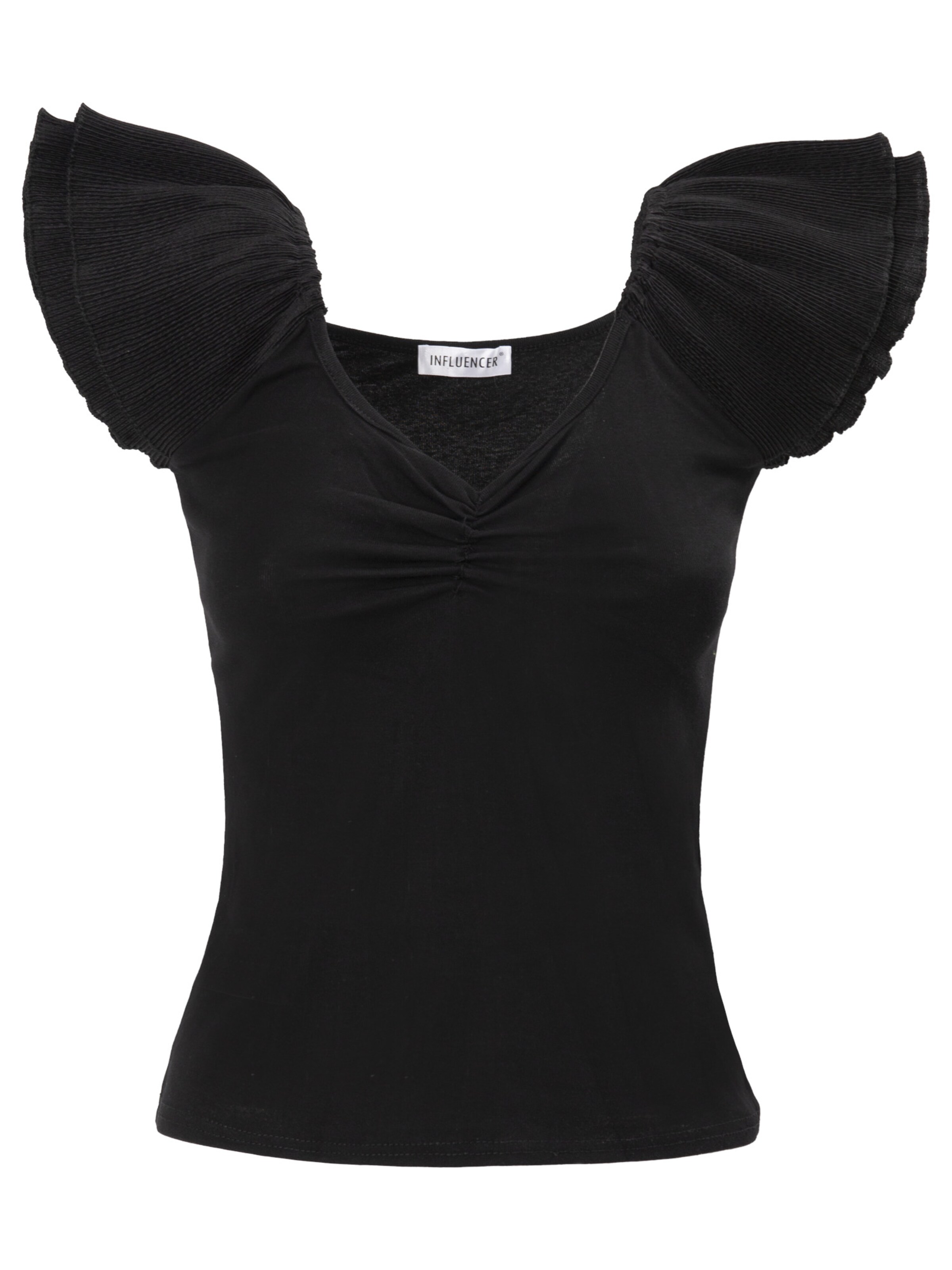 juoda Influencer Palaidinė be rankovių: priekis