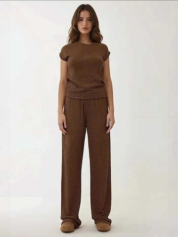 Wide Leg Pantalon Hiccup en marron