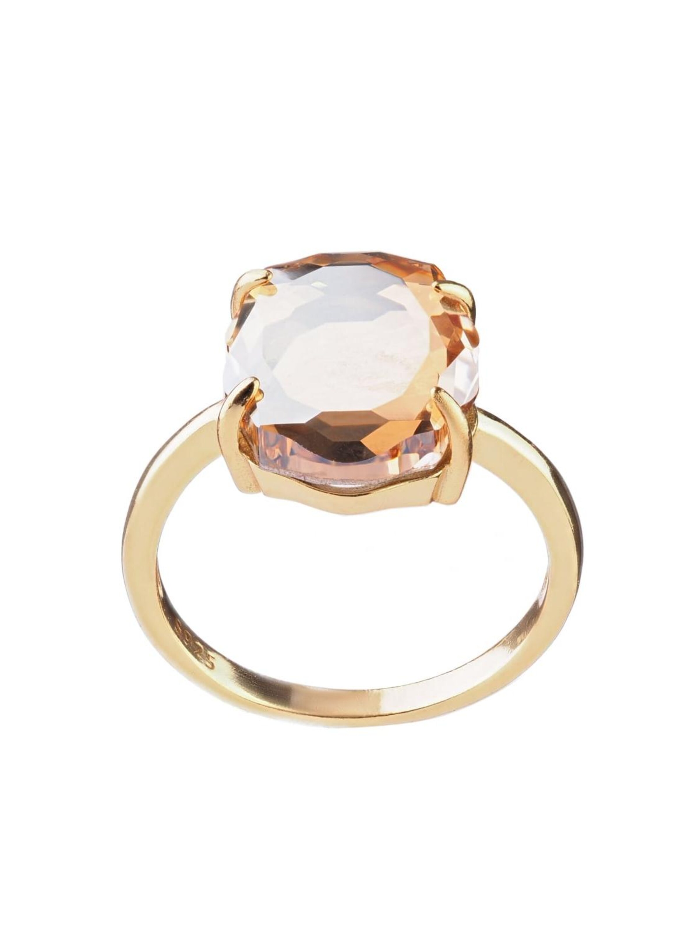 THE GEM STORIES JEWELRY - Anillo 'Golden Shadow Baroque Ring – Gold Plated' en marrón
